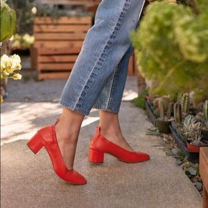 ISO Everlane Day Heels in Bright Red